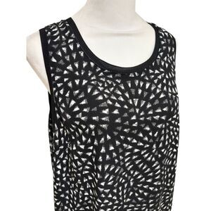 Mossimo Womens Tank Top, Black and White, XL, Geometric Print